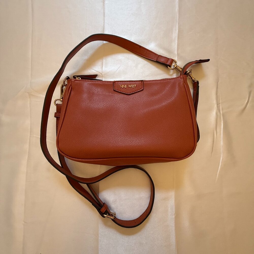 Nine West Crossbody Mocha Small Handbag, Incl Wrist and Crossbody Straps